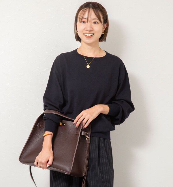 NOLLEY'S「《手洗い可能》《アンサンブル対応》バウンドウールクルーネックプルオーバー」|ニット・セーター|