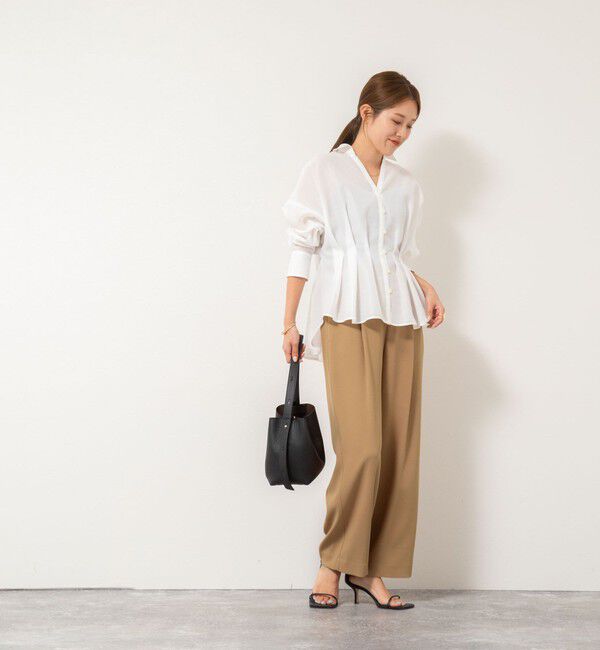 NOLLEY'S「ウォッシャブルバックサテンジョーゼットイージーパンツ」|その他|