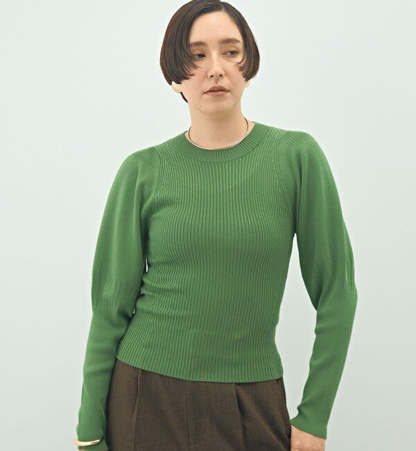 NOLLEY'S「《手洗い可能》リブパフスリーブプルオーバーニット」|ニット・セーター|