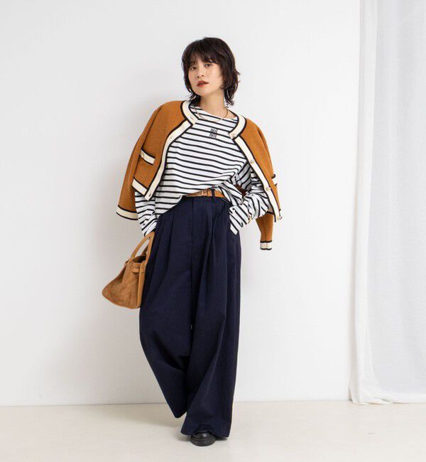 NOLLEY'S「nolnolウォッシャブルMVSシルケットボーダーT」|Tシャツ・カットソー|