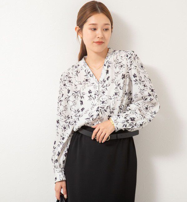 NOLLEY'S sophi「ウォッシャブルジョーゼットVネックブラウス」|シャツ・ブラウス|