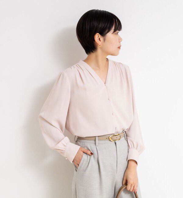 NOLLEY'S sophi「ウォッシャブルジョーゼットVネックブラウス」|シャツ・ブラウス|