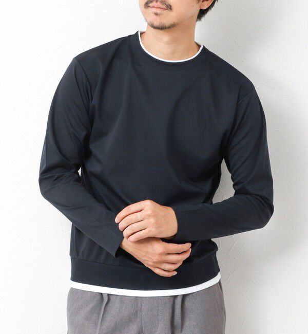 NOLLEY'S goodman「ハイゲージ スーピマコットン ダブルカラーTee 25AW」|Tシャツ・カットソー|ネイビー