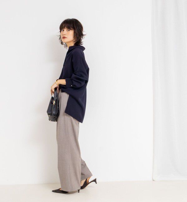 NOLLEY'S sophi「《morisachiシリーズとセットアップ対応》ウォッシャブルダブルサテンスキッパーブラウス」|シャツ・ブラウス|