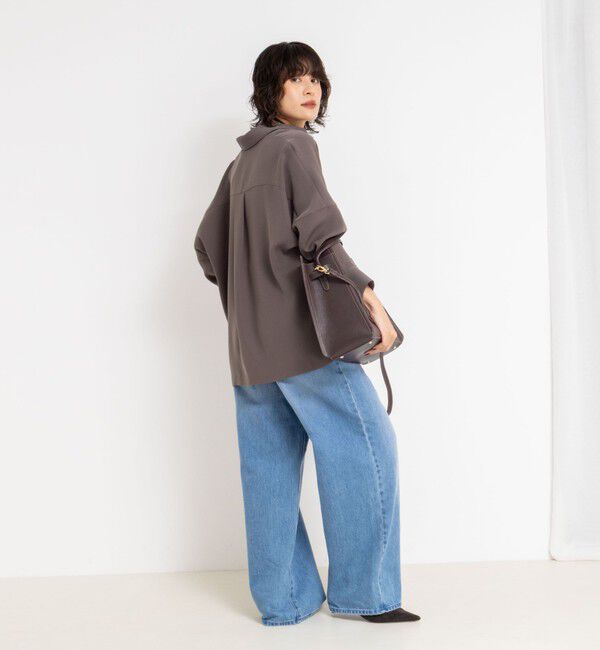 NOLLEY'S sophi「《morisachiシリーズとセットアップ対応》ウォッシャブルダブルサテンスキッパーブラウス」|シャツ・ブラウス|