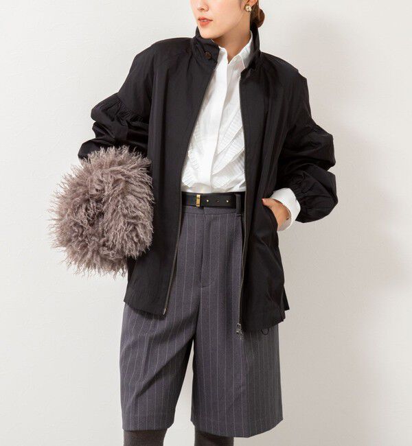 NOLLEY'S「【MARILYN MOON/マリリーンムーン】volume sleeve taffeta mid blouson」|ブルゾン・スタジャン|ブラック