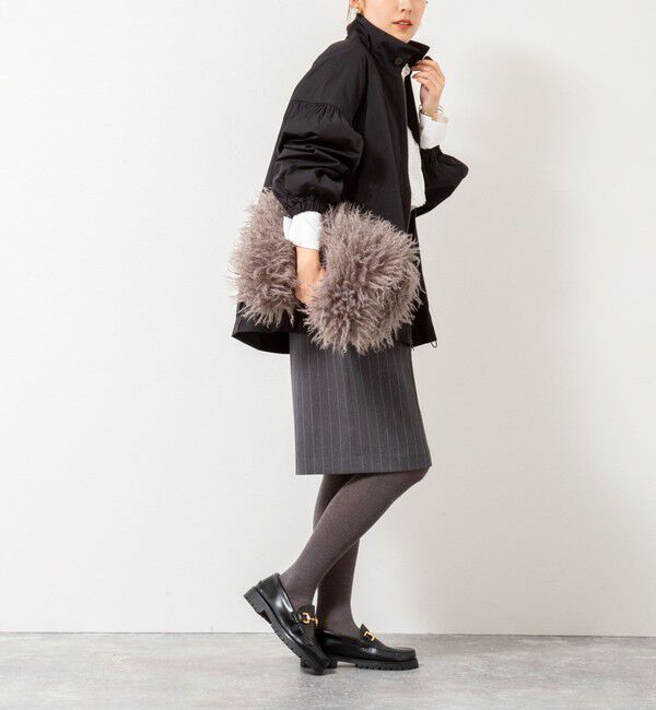 NOLLEY'S「【MARILYN MOON/マリリーンムーン】volume sleeve taffeta mid blouson」|ブルゾン・スタジャン|