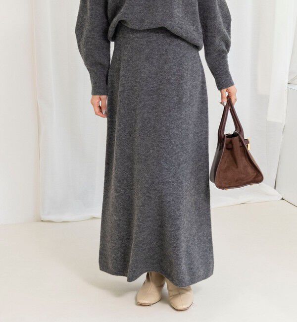NOLLEY'S sophi「《手洗い可能》アルパカ混ロングスカート」|フレア|