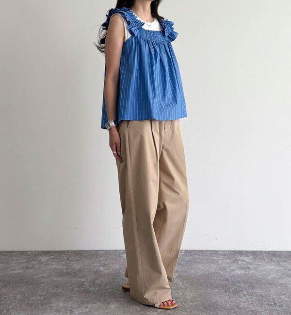 fredy emue「マルチウェイストライプノースリーブブラウス」|シャツ・ブラウス|
