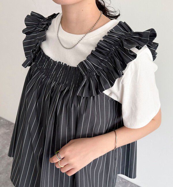 fredy emue「マルチウェイストライプノースリーブブラウス」|シャツ・ブラウス|