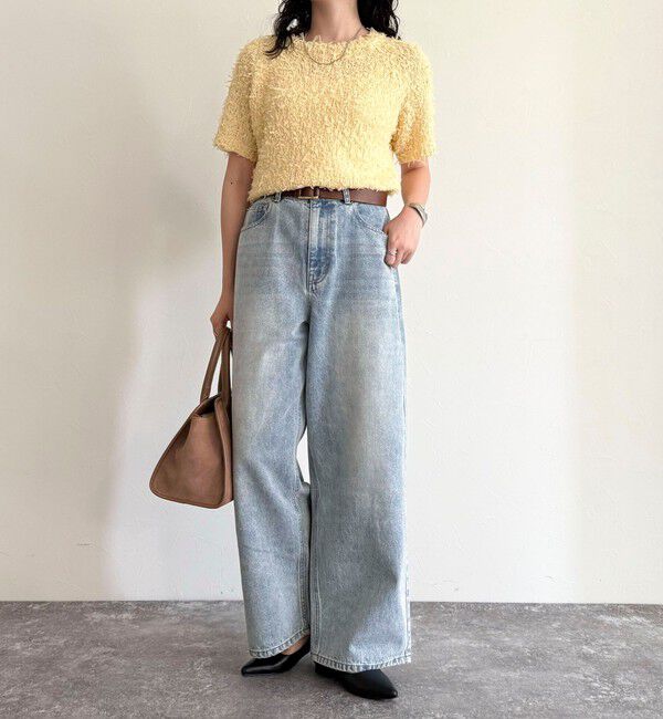 fredy emue「チュールテープ半袖ニットプルオーバー」|ニット・セーター|