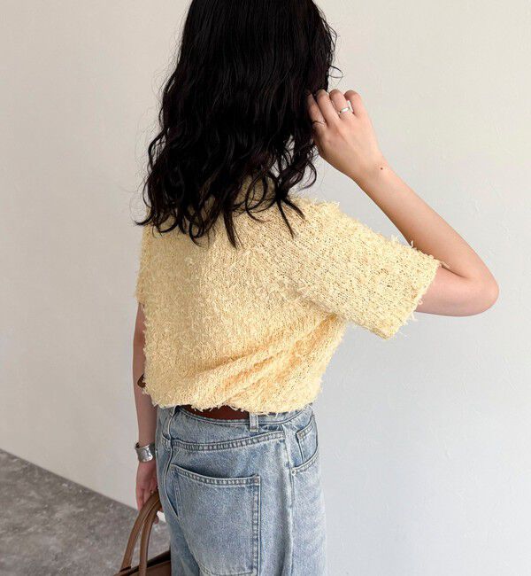 fredy emue「チュールテープ半袖ニットプルオーバー」|ニット・セーター|