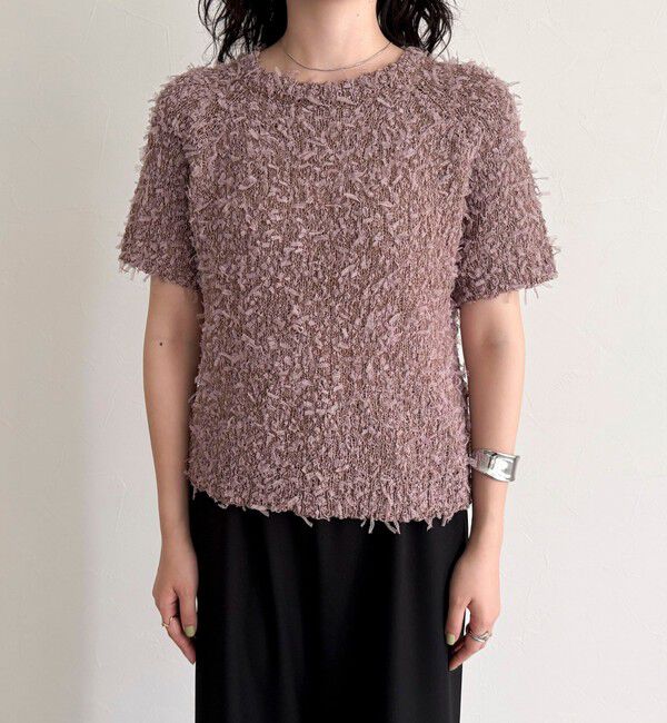 fredy emue「チュールテープ半袖ニットプルオーバー」|ニット・セーター|