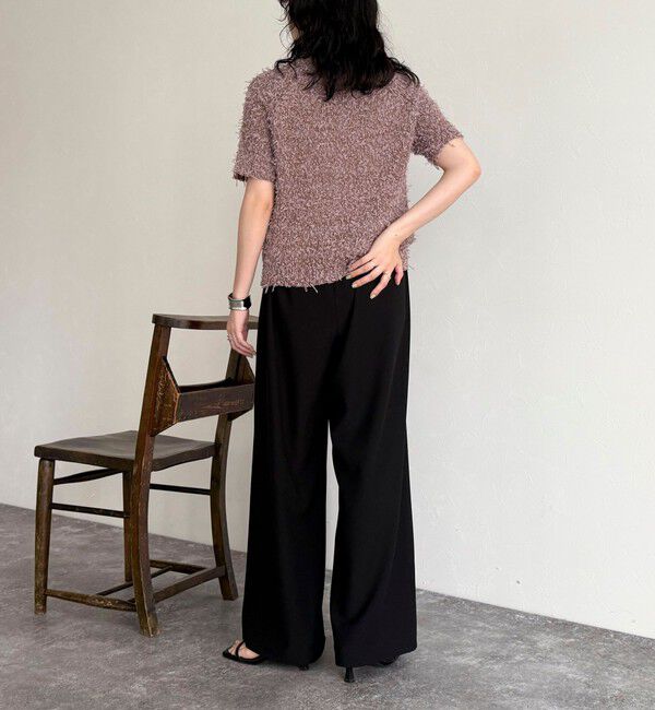 fredy emue「チュールテープ半袖ニットプルオーバー」|ニット・セーター|