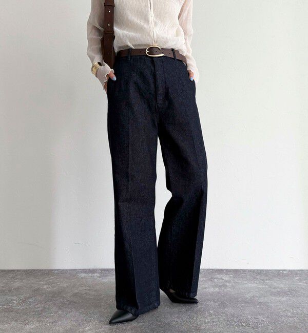 fredy emue「センタープレスデニムスラックス」|デニム|