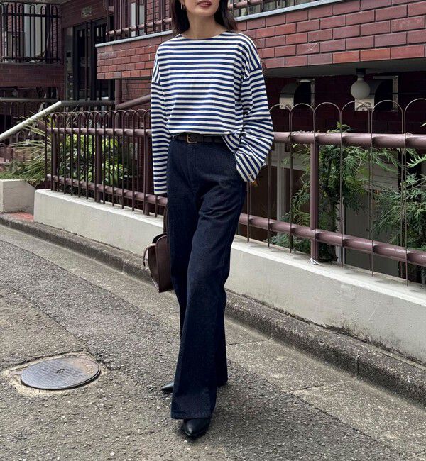 fredy emue「ボーダーハートパッチプルオーバー」|Tシャツ・カットソー|