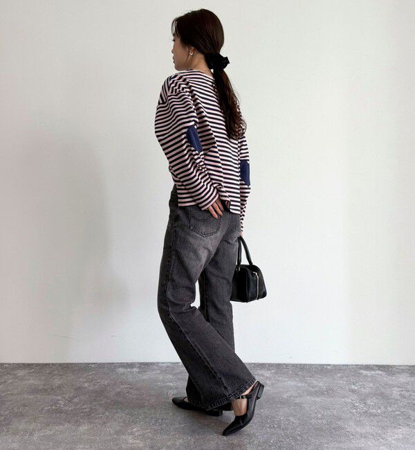 fredy emue「ボーダーハートパッチプルオーバー」|Tシャツ・カットソー|