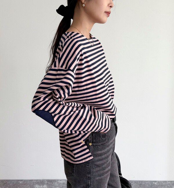 fredy emue「ボーダーハートパッチプルオーバー」|Tシャツ・カットソー|