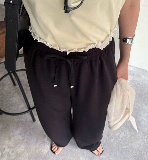 fredy emue「ウエストレイヤードイージーパンツ」|チノ|