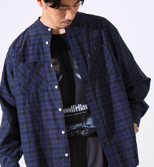 GLOSTER「【GLOSTER/グロスター】T/Cブロード バンドカラーシャツ（ギンガム/タータン）」|シャツ・ブラウス|
