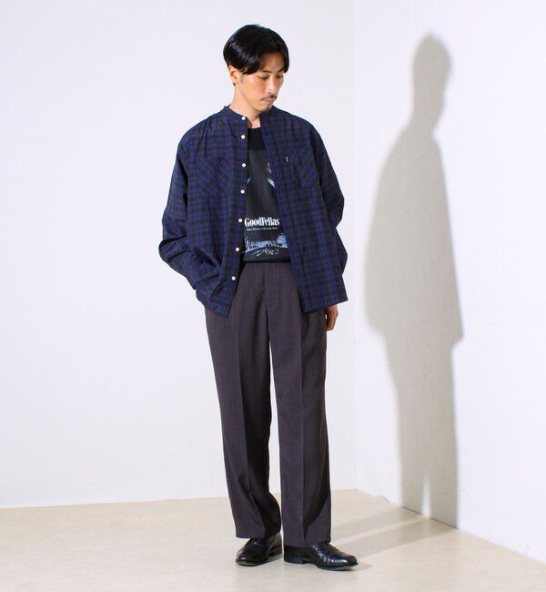 GLOSTER「【GLOSTER/グロスター】T/Cブロード バンドカラーシャツ（ギンガム/タータン）」|シャツ・ブラウス|