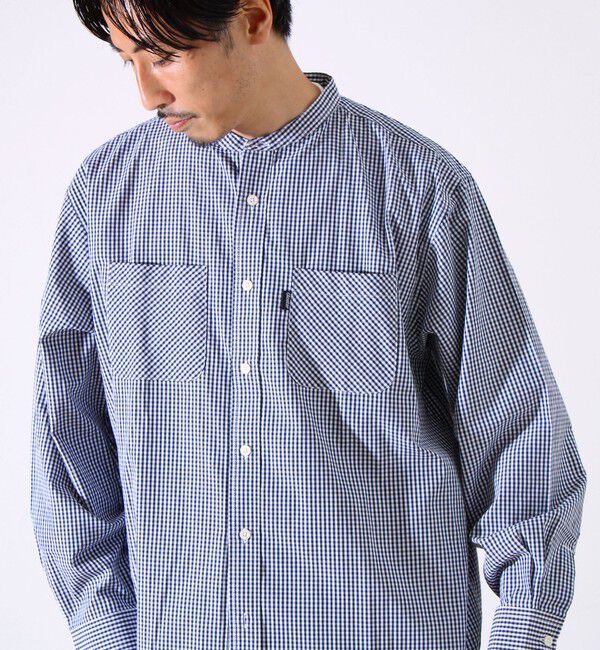 GLOSTER「【GLOSTER/グロスター】T/Cブロード バンドカラーシャツ（ギンガム/タータン）」|シャツ・ブラウス|