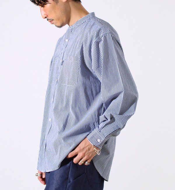 GLOSTER「【GLOSTER/グロスター】T/Cブロード バンドカラーシャツ（ギンガム/タータン）」|シャツ・ブラウス|
