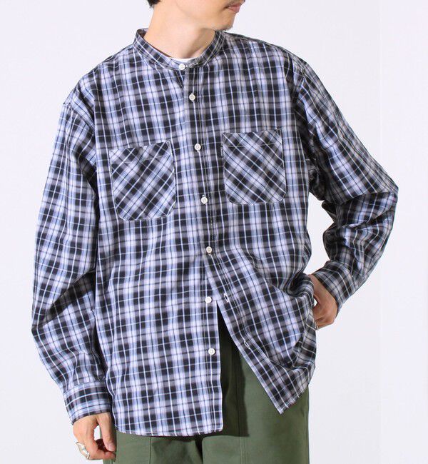 GLOSTER「【GLOSTER/グロスター】T/Cブロード バンドカラーシャツ（ギンガム/タータン）」|シャツ・ブラウス|