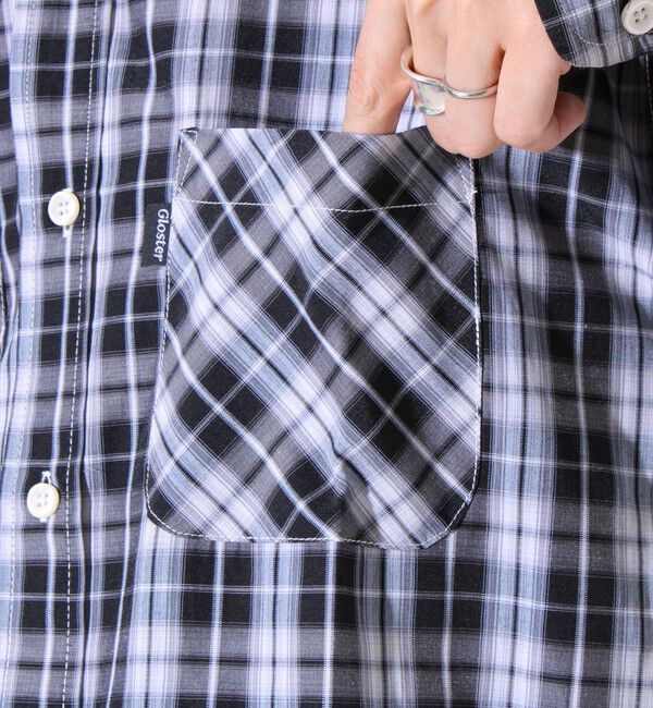 GLOSTER「【GLOSTER/グロスター】T/Cブロード バンドカラーシャツ（ギンガム/タータン）」|シャツ・ブラウス|