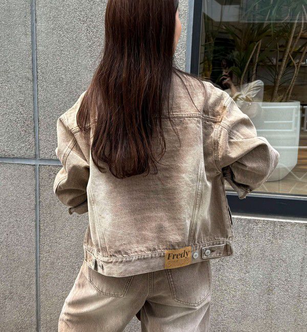 fredy emue「ノーカラーコンパクトデニムジャケット」|デニムジャケット|