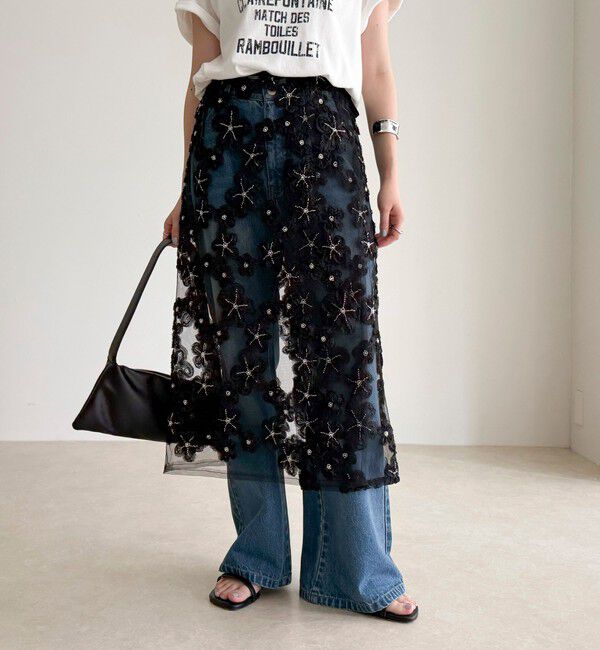 fredy emue「フラワーモチーフレイヤードスカート」|スカート|