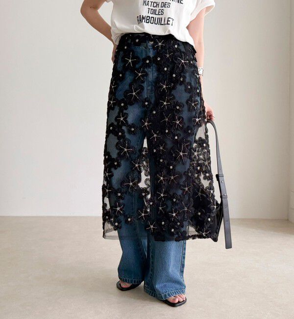 fredy emue「フラワーモチーフレイヤードスカート」|スカート|