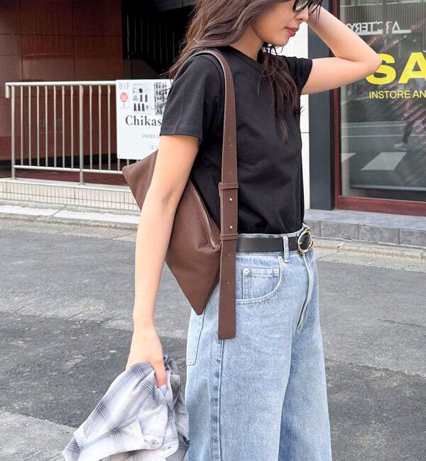 fredy emue「ボーダー/無地ワンポイントロゴコンパクトTシャツ」|Tシャツ・カットソー|