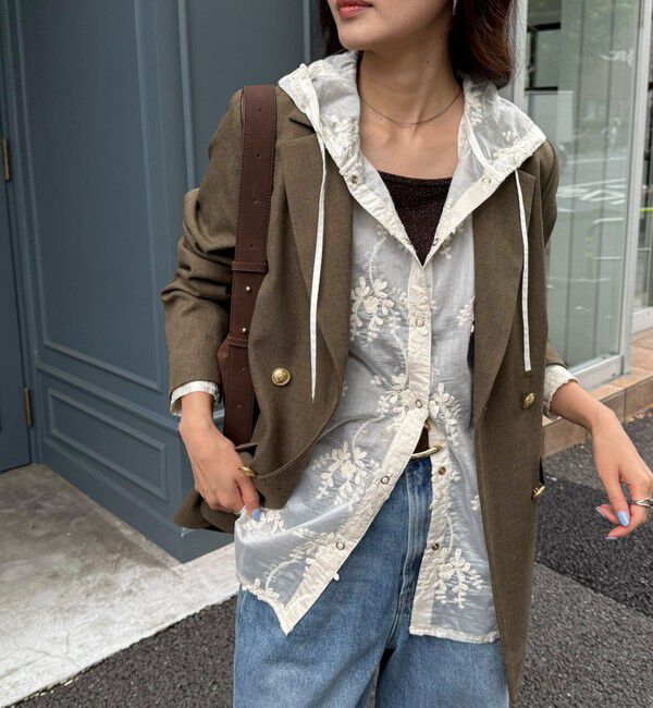 fredy emue「3D刺繍フードシャツ」|シャツ・ブラウス|