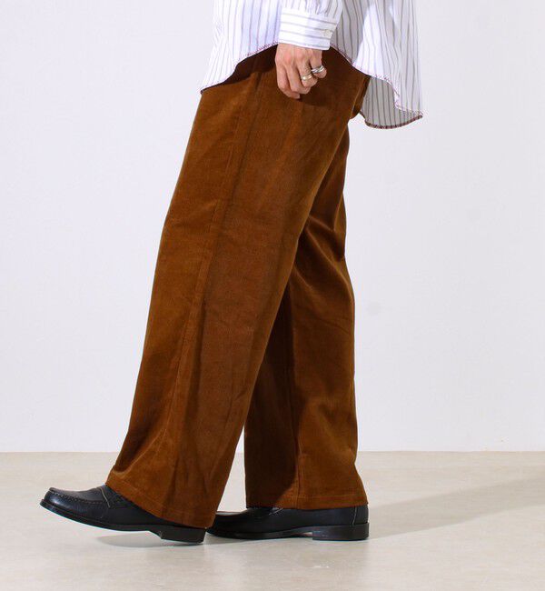 GLOSTER「【セットアップ対応】【GEVACO】コーデュロイ イージーワイドパンツ」|チノ|