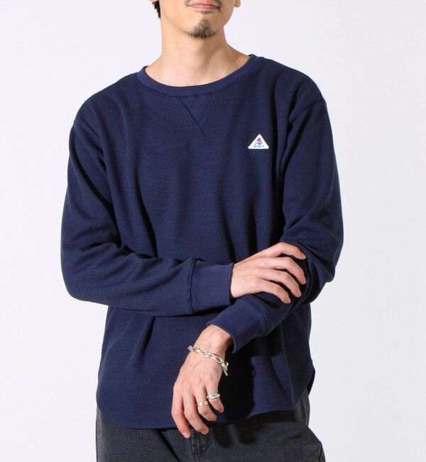 GLOSTER「【レイヤードに最適】【GEVACO】ワッフル素材ロングスリーブTシャツ」|Tシャツ・カットソー|ネイビー