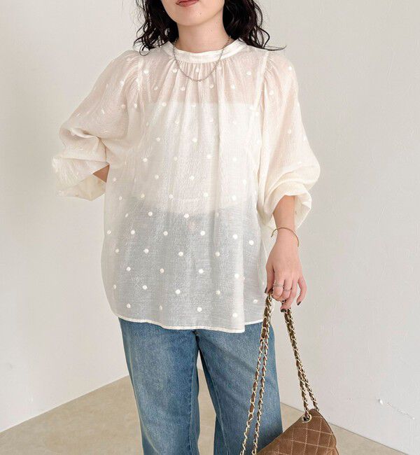 fredy emue「ドット刺繍2ＷAYブラウス」|シャツ・ブラウス|オフホワイト