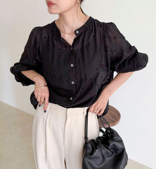 fredy emue「ドット刺繍2ＷAYブラウス」|シャツ・ブラウス|ブラック