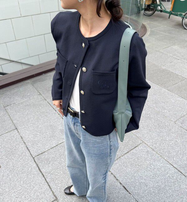 fredy emue「刺繍入りコンパクトニットジャケット」|カーディガン|