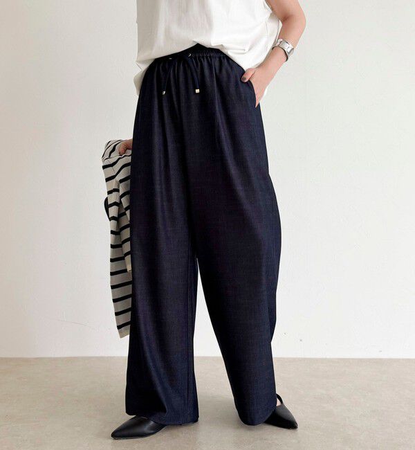 fredy emue「シャンブレーデニムライクイージーパンツ」|チノ|