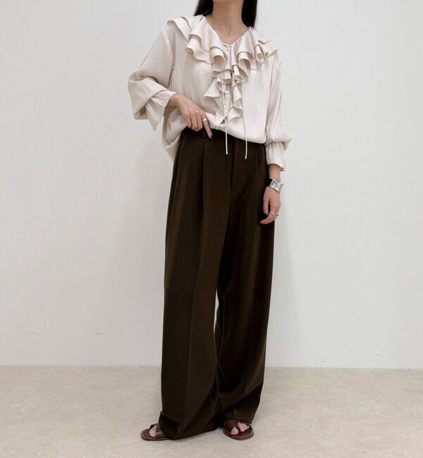 fredy emue「ボリュームフリル前開きブラウス」|シャツ・ブラウス|