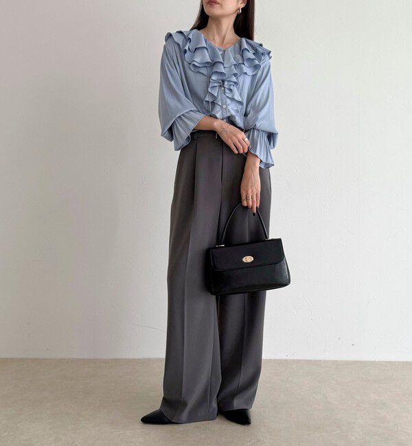 fredy emue「ボリュームフリル前開きブラウス」|シャツ・ブラウス|