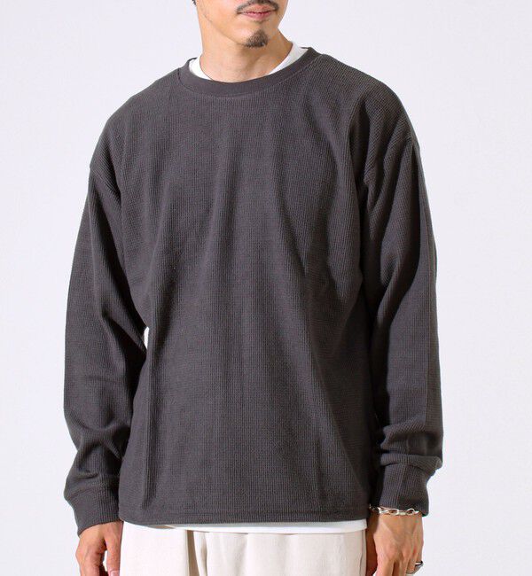 GLOSTER「【レイヤードに最適】起毛ワッフル 裾ドロストロンT」|Tシャツ・カットソー|