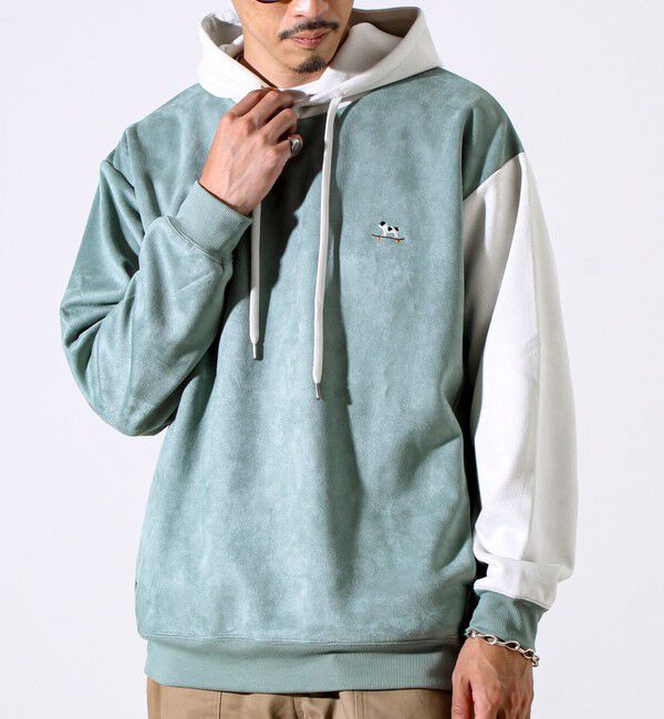 GLOSTER「【新配色で再登場】フレブルスエード バイカラーパーカー」|パーカー|