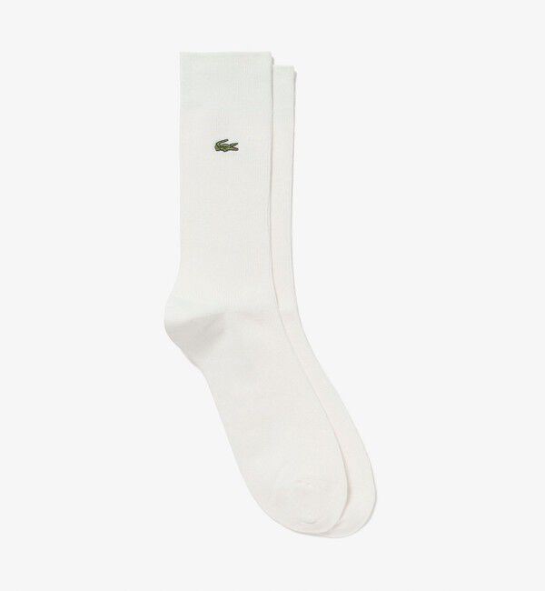 GLOSTER「【LACOSTE/ラコステ】クロックエンブレム1&times;1リブニットソックス」|ソックス|ホワイト