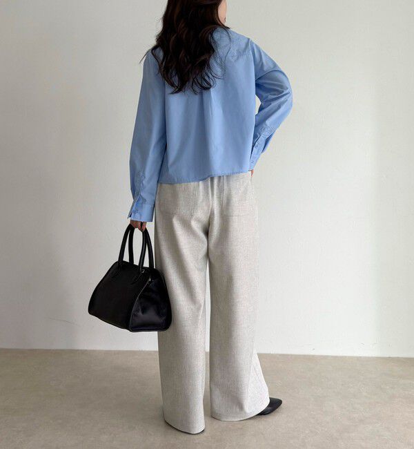 fredy emue「ウールライクイージーセミワイドパンツ」|チノ|