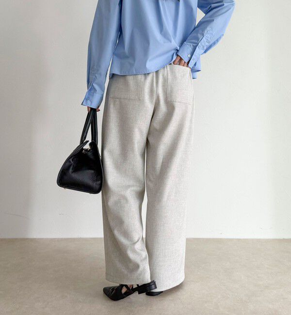 fredy emue「ウールライクイージーセミワイドパンツ」|チノ|