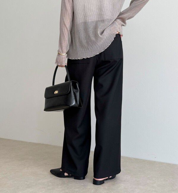fredy emue「ウールライクイージーセミワイドパンツ」|チノ|