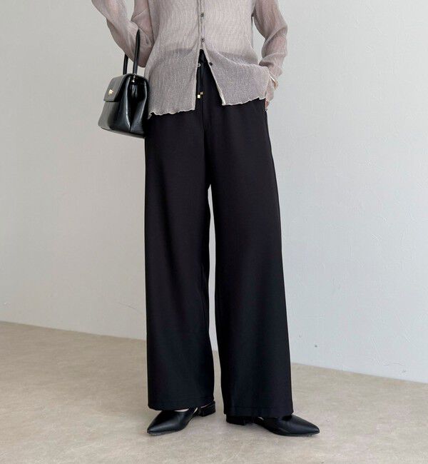 fredy emue「ウールライクイージーセミワイドパンツ」|チノ|