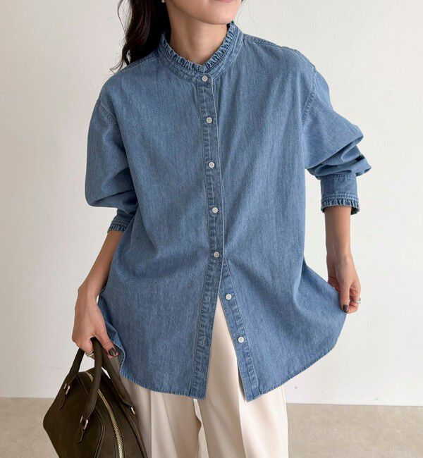 fredy emue「バンドカラーフリルシャツ」|シャツ・ブラウス|